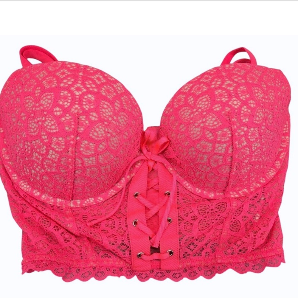 Victoria's Secret Fuchsia Lace-Up Bra